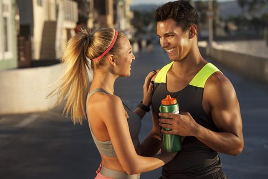 Athlete wearing mouthguard